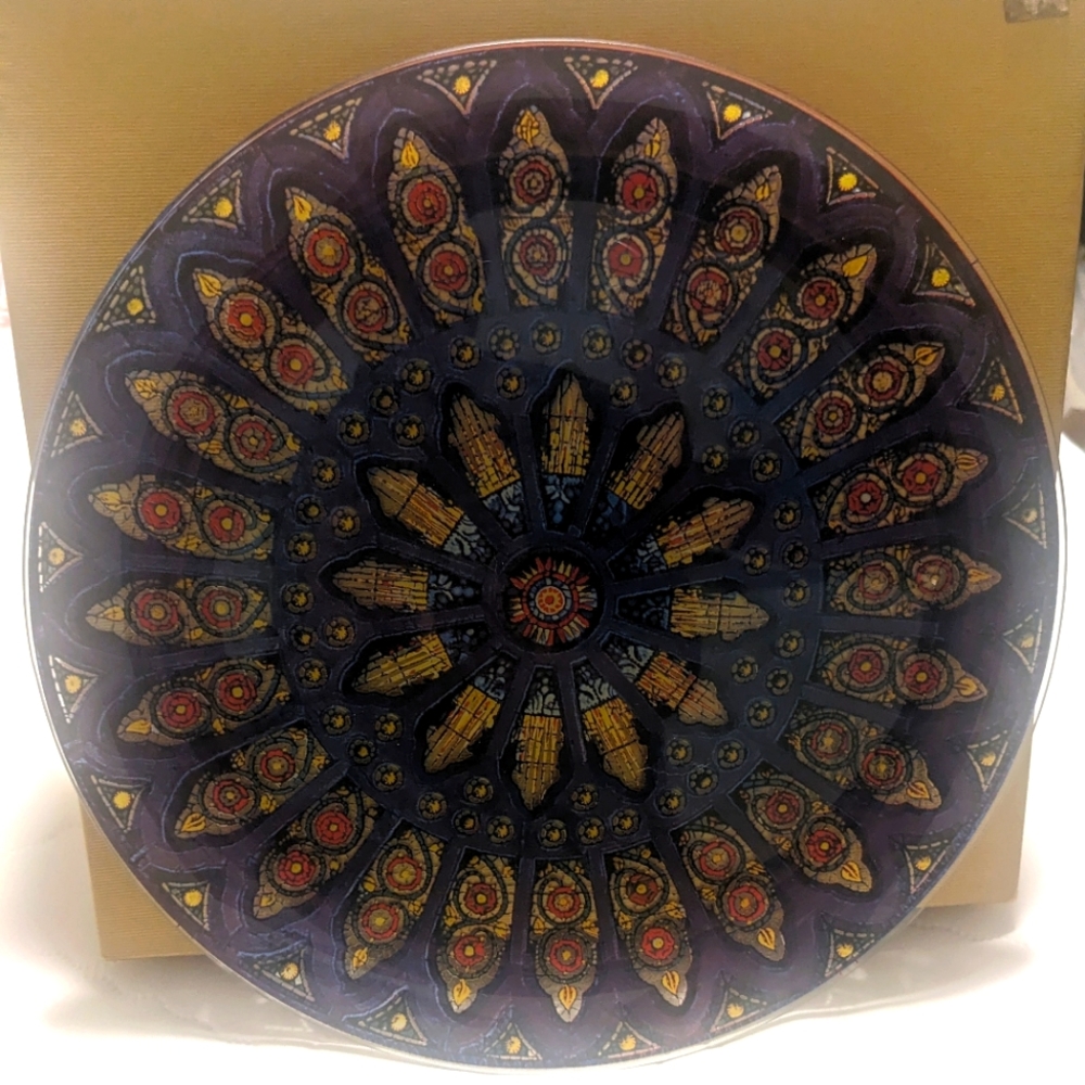 VTG 13" Silkscreen Glass. Platter/Tray - Picture 2 of 3